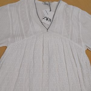 Zara white dress,size small.